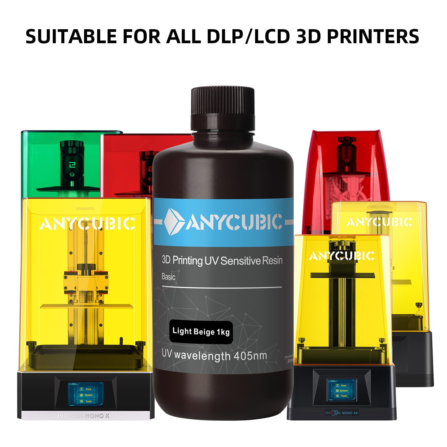FUNCRECOL 3D Printer Resin 1KG Standard Photopolymer Resin for DLP/LCD 3D  Printing 405nm UV-Curing Resin with High Precision Black