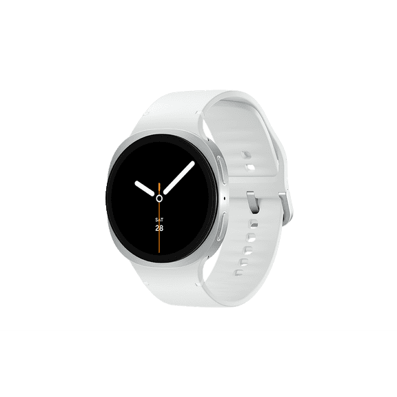 Pre-Owned Samsung Galaxy Watch8 44mm Bluetooth Smart Watch, Silver, White Band