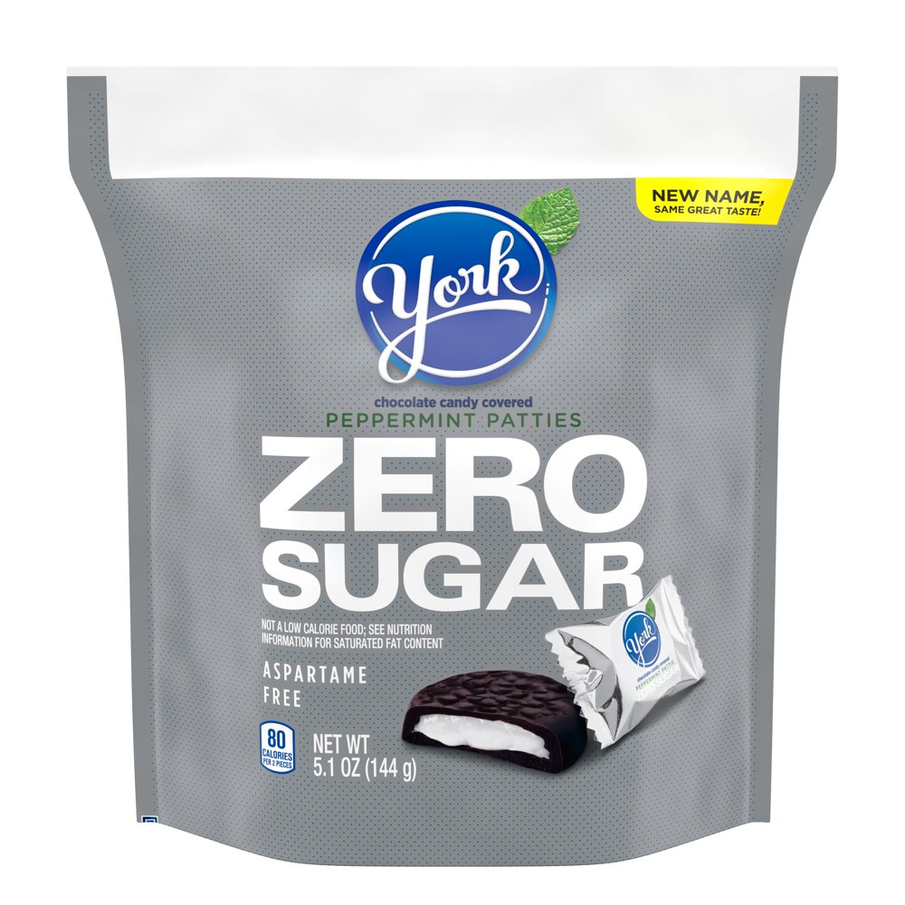 YORK, Zero Sugar Peppermint Patties Dark Chocolate Sugar Free Candy