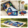thumbnail image 3 of Wake In Cloud - Toddler Nap Mat with Pillow and Blanket, 100% Cotton Fabric, for Ages 3 Plus in Daycare Kindergarten Preschool, Roll Up Sleeping Bag, (Style#1), 3 of 7
