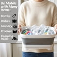 thumbnail image 4 of 2 Pack, Collapsible Wash Basin with Drain Plug, 2.5 Gal Portable Sink for Baby Bottles, Dishes & Camping, Foldable Dish Tub, Collapsible Dish Basin Pan for Kitchen, RV & Travel - Gray & Olive Green, 4 of 6