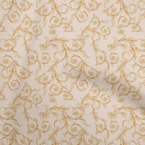 oneOone Polyester Spandex Peach Fabric Asian Baroque Craft Projects Decor Fabric Printed By The Yard 56 Inch Wide