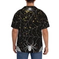 thumbnail image 3 of KLL Spiderweb Bats And A Spider Print Men's Shirt Short Sleeve Button Down Summer Cuba Beach Shirts- Medium, 3 of 5