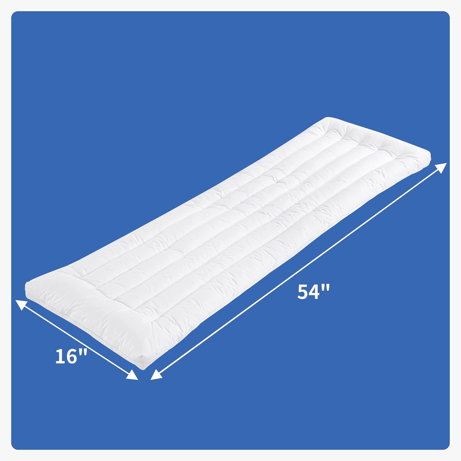 Slim Body Pillow for Adult Stomach Sleeper Bed Pillows for Sleeping with Cotton Cover, White