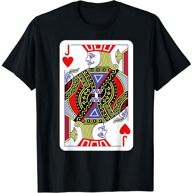 Jack Of Hearts Cartes à Jouer Costume d'Halloween T-Shirt Facile de Casino - comme sur l'Image - S