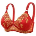 thumbnail image 2 of SROBPTY Womens Bras Plus Size Solid Thin Steel Hoop Gathered Breathable Underwear Daily Bras, 2 of 3
