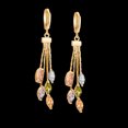 thumbnail image 5 of Delicados pendientes colgantes de circonita con incrustaciones de colores chapados en oro para mujer, 5 of 5