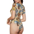 thumbnail image 2 of Balery Camp Badge Body de cuello redondo de manga corta para mujer Tops de manga corta Tops básicos-Medium, 2 of 7