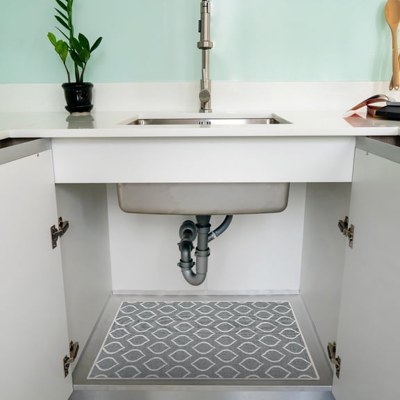 Sussexhome Under Sink Mat - Ultra-Absorbent Cotton Shelf Liners For Kitchen Cabinets - Non-Slip, Waterproof Backing - Machine Washable Surface Protector - Durable Cover, Customizable, Easy To Cut