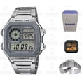 thumbnail image 3 of Reloj Casio Ae1200 Metal Mapa Mundial Full Correa Plateado Bisel Plateado Fondo Gris, 3 of 7