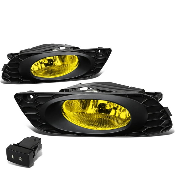 DNA Motoring FL-ZTL-164-AM For 2012 Honda Civic FB Sedan Pair Bumper Driving Fog Light Lamp Switch Amber Lens