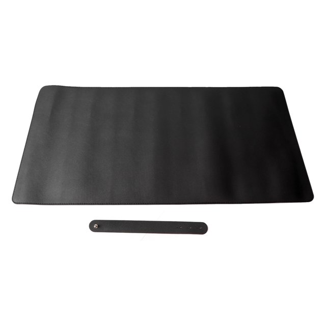 Alfombrilla de ratón negra de doble cara, resistente al agua, de piel suave, de 31 x 16 pulgadas, grande, para oficina y dormitorio