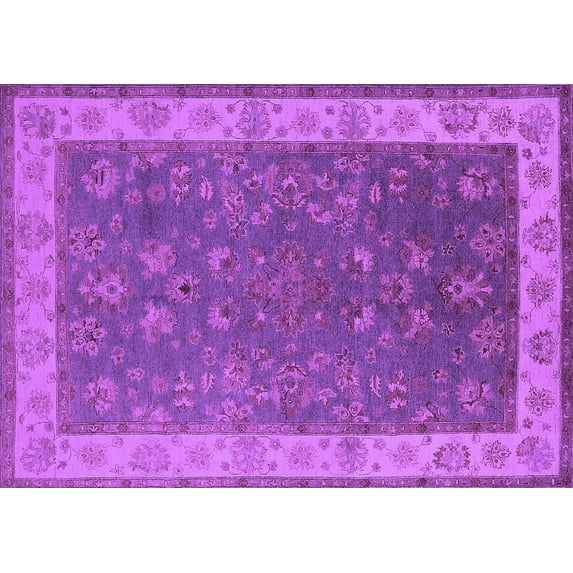 Ahgly Company Indoor Rectangle Oriental Purple Traditional Area Rugs, 6' x 9'