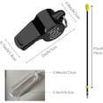 thumbnail image 2 of Silbato de emergencia de acero inoxidable negro con cordón, silbato de alto decibelio para agradecimientos de árbitros., 2 of 9