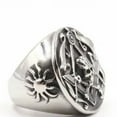 thumbnail image 3 of K-KED Mens Stainless Steel Freemason Gothic Biker Masonic Skull Ring Size 7-15-14-Silver, 3 of 6