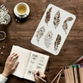 thumbnail image 3 of 1pc Peacock Feather Stencil 29.7x21cm Reusable Beautiful Feathers Stencil Mandala Feathers Stencils Large Feather Stencils for Painting on Wood Canvas Paper Floor Wall, 3 of 7