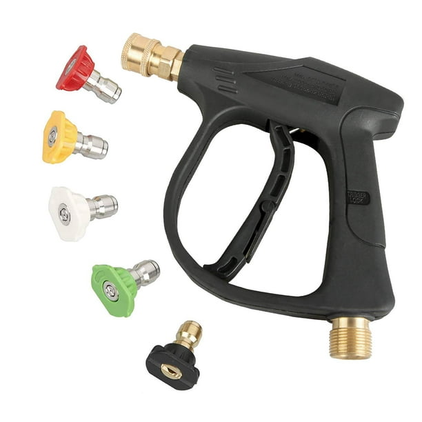 Pistola hidrolavadora Sooprinse de 3000 PSI máx. con boquillas de conexión rápida de 5 colores, conector de manguera M22, punta de 3.0