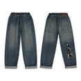 thumbnail image 5 of Teen Grils Jean Pants,Classic Loose Pocket Jean Pants Grils Summer Clothes Teen 11-12 Years Boy Clothes, 5 of 8