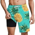 thumbnail image 1 of Beach Shorts With Double Layer Design For Summer Swimwear Island Print And Beach Style Men’s Board Shorts, 1 of 5