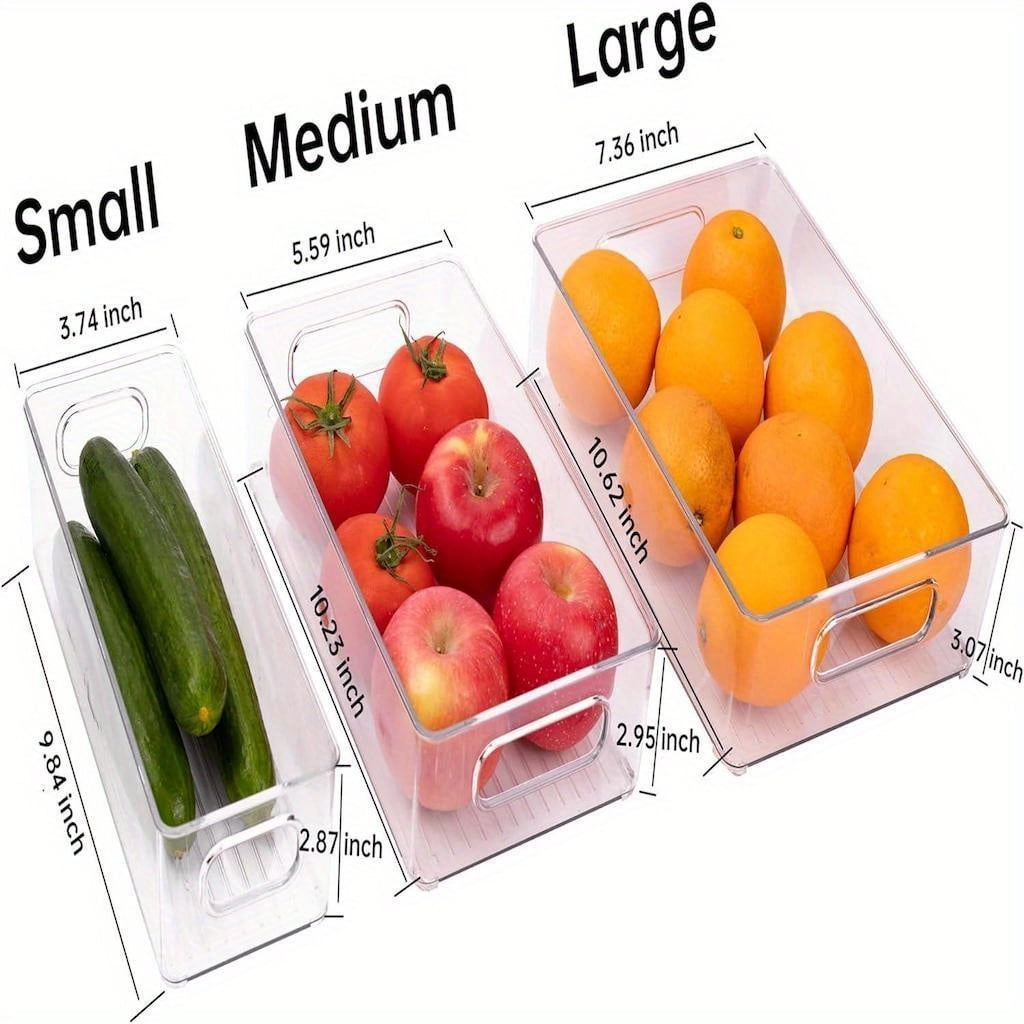 7 Pack Clear Plastic Storage Bins, 4 sizes Pantry Organizers and Storage Containers Fridge Organizer Kitchen Cabinet Organizer Medicine Organizer for Organizing Home Bathroom Freezer Refrigerator