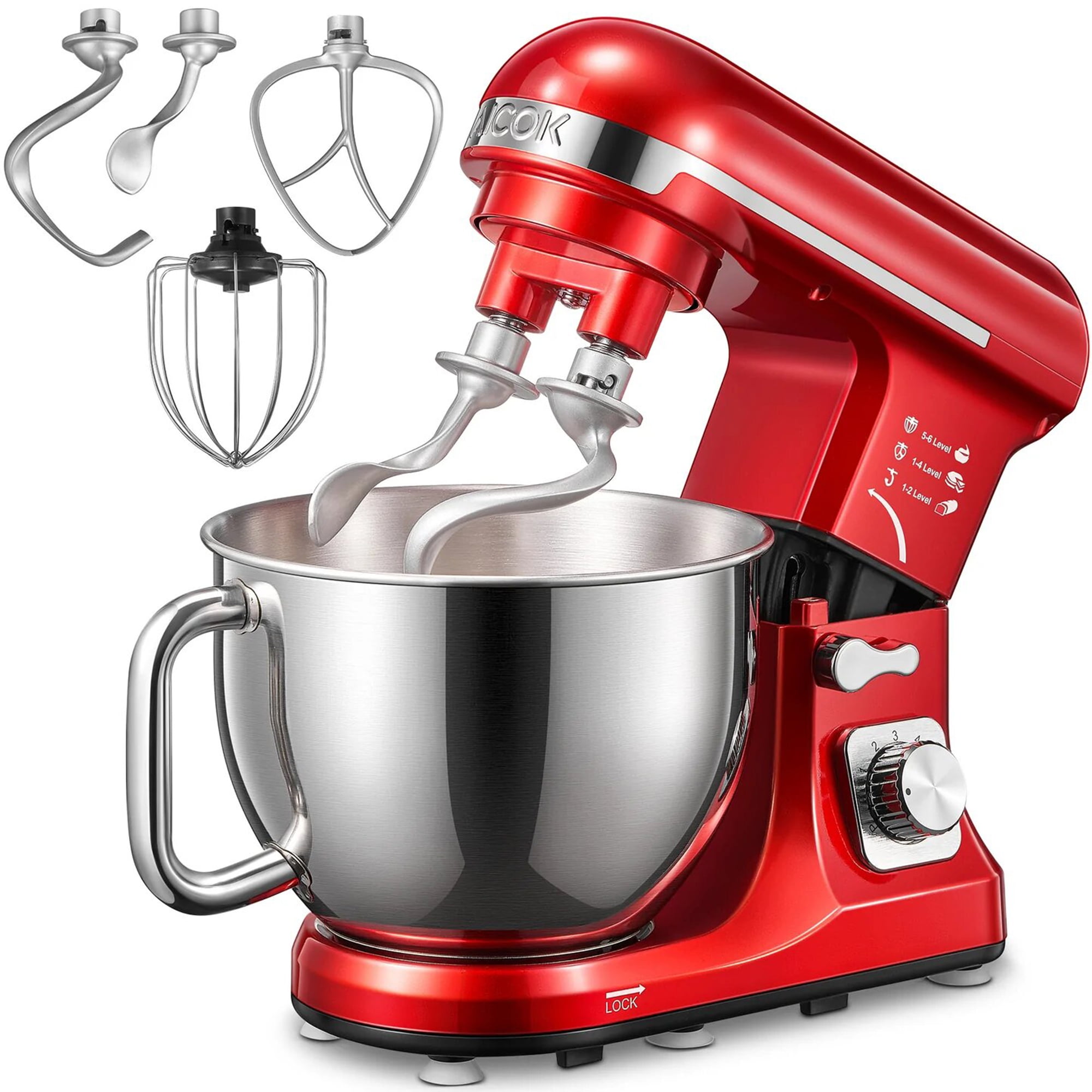 Batidora de Pedestal Aicok Doble gancho Tazon 5 L 6 Vel Aicok MK 37 Bodega Aurrera en linea