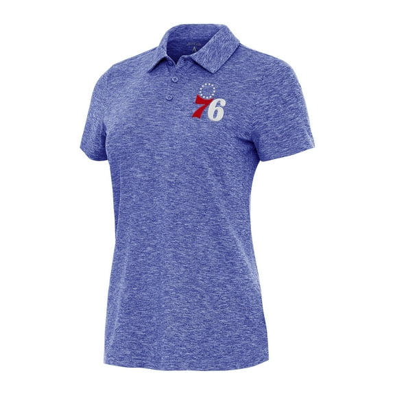 Women's Antigua Heather Royal Philadelphia 76ers Matter Polo