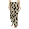 thumbnail image 2 of Goofa Cute Black Dog Printed Soft Pajama Pants for Women, Wide Leg Comfy Casual Lounge Yoga Pants-Medium, 2 of 9