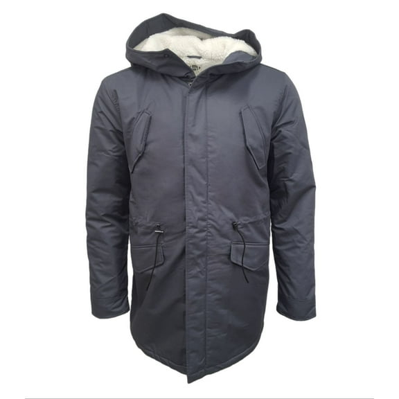 HoodLamb Men's Long Hemp Organic Parka 420, Grey, Medium