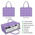 thumbnail image 2 of Large Capacity Tote Bag,Purple Butterfly Pattern Handbag Fashion Luxury Tote Bag,15.7"x13"x 5.1" Inches,Laptop Compatible, 2 of 6