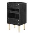 thumbnail image 5 of Modway Chaucer 18" Wood & Rattan Bathroom Vanity Cabinet in Black, 5 of 10