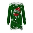 thumbnail image 5 of Gytharion Christmas Sweatshirt Dresses for Women Long Sleeve Crew Neck Funny Party Mini Dress Winter Soft Comfy Xmas Wine Glass Print Tunic Dress, 5 of 5