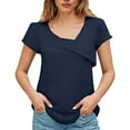 thumbnail image 2 of Xuyuer Womens Dressy Casual Blouses Asymmetrical V Neck Business Work Tops Ruffle Sleeve Summer Shirts, 2 of 6