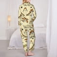 thumbnail image 6 of Goofa Cartoon Dinosaurs Printed Women’s 2 Piece Pajama Set Super,Pajamas Women's Long Sleeve Sleepwear Soft Button Down Loungewear Pjs Lounge Set Nightwear-Small, 6 of 9