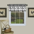 thumbnail image 2 of PowerSellerUSA 3 Piece Kitchen Curtain Set, Gingham Tier Pair and Valance, Country Rooster Decor for Kitchen and Living Room, Premium Buffalo Plaid Curtains, 58" W x 36" L, Black, 2 of 7