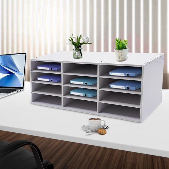 For Classroom 4-Tier Mail Sorter Organizer Countertop Literature Student Mailbox