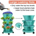 thumbnail image 4 of Stackable Planter with Wheels and Tools, Indoor Outdoor Gardening Pots - 4 Tier Vertical Garden Planter, Teal, 2 Set, 4 of 7