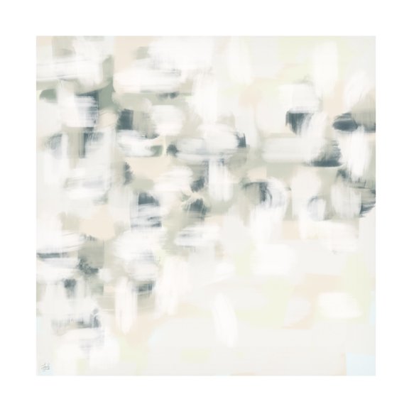 Canvas Wall Art - Line and Brush 'New Old House Misty Blue' Wall Art for Living Room, Bedroom, or Office Décor by Trademark Fine Art - 14 x 14 Inches