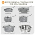 thumbnail image 3 of MICHELANGELO Stone Cookware Set 10 Piece, Ultra Nonstick Pots and Pans Set with Granite Coating, Kitchen Cookware Sets, Stone Pots and Pans Set, Granite Pots and Pans Set - 10 Piece, 3 of 8