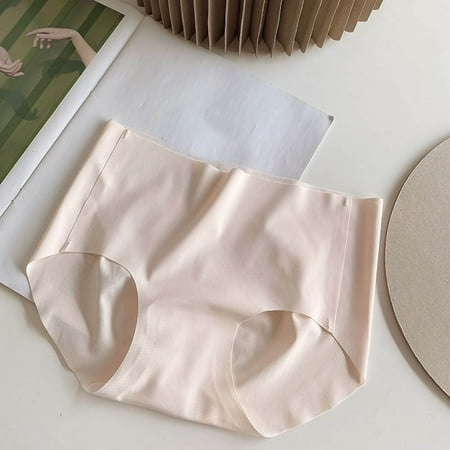 High Waisted Underwear for Women Seamless Panties  Women s Ice Silk Seamless Peach Butt Comfort Lightweight Naked Hip Lift Mid-Waist Breathable Underwear