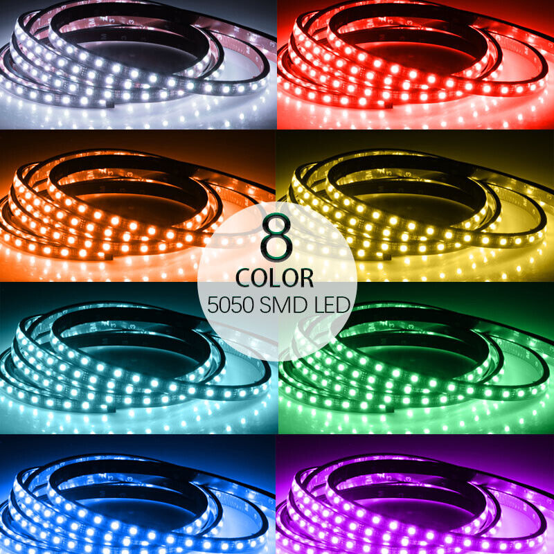 Rainbow Color LED Strip Under Car Tube Underglow Underbody System Neon