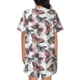 thumbnail image 4 of Womens Pajama Sets With Pocket, Vintage Butterflies Lounge Sets Short Sleeve Sleepwear PJ Sets for Women, 4 of 6