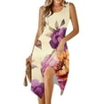 thumbnail image 6 of Floral Sleeveless Midi Dress for Women Summer Casual Tank A Line Dress Vacation Sundress, 6 of 7