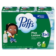 Puffs Facial Tissue Plus Lotion, 6 Mega Cube Boxes, 72 Tissues Per Box