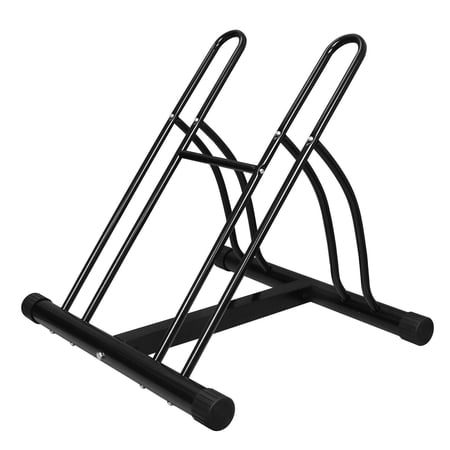 ZENSTYLE Double Bike Floor Parking Rack Garage Storage Stand Bicycle Wheel Rack,Steel