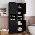 thumbnail image 6 of Tall Bathroom Cabinet, Storage Cabinet with 2 Doors & 2 Open Storage Compartments, Adjustable Shelf, for Bathrooms, Kitchens, Entrances, or Bedrooms（White）, 6 of 12