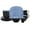 Black Blue, variant on Stoneware Square 16pc Dinnerware Set, Inside Shiny Blue + Outside Matte Black