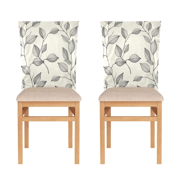 Decorative Chair Back Cover One Size x2 Chair Cover Dining Chair Slipcovers Chair Back Decoration Festival Chair Decoration Gray Leaf Pattern