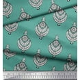 thumbnail image 3 of Soimoi Poly Georgette Fabric Leaves & Floral Block Print Sewing Fabric Yard 42 Inch Wide, 3 of 3