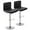 Black, variant on Costway Set of 2 Adjustable Bar Stools PU Leather Swivel Counter Pub Chair White