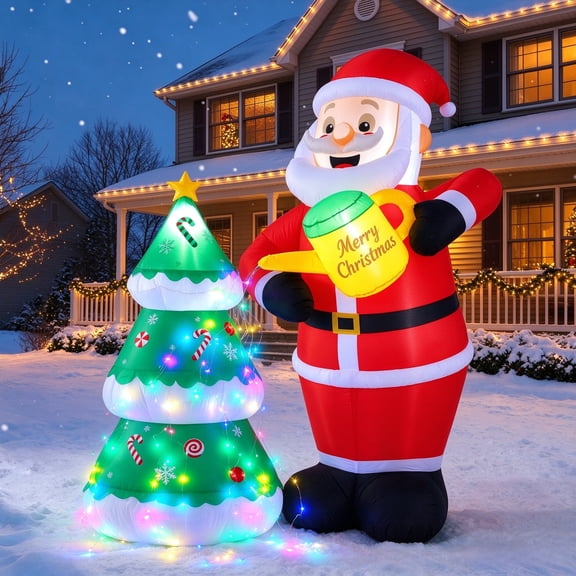 Ayieyill 6FT Christmas Inflatables, Outdoor Christmas Decorations, Christmas Blow ups for Outdoor Holiday Garden Lawn Party